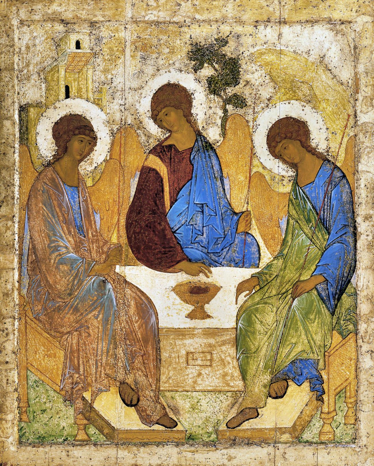 Andrei Rublev’s Trinity icon, early 15th century. Courtesy Wikipedia.